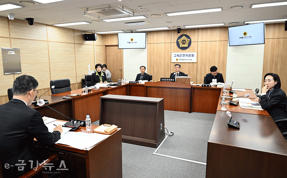 세종시의회 교육안전위원회 회의 모습