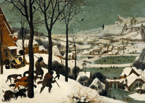 눈 속의 사냥꾼 The Hunters in the Snow
피터르 브뤼헐(1525-1569) Pieter Bruegel the Elder
1565 oil-on-wood painting
117 cm x 162 cm
Kunsthistorisches Museum Wien