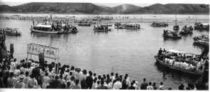 1955년 4월 22일 백마강에서 거행된 수륙재(제1회 백제문화제)