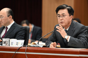 김태흠 지사가 20일 충남도청 대회의실에서 열린 2025년 정부예산 확보 추진 전략 보고회에서 발언을 하고 있다.